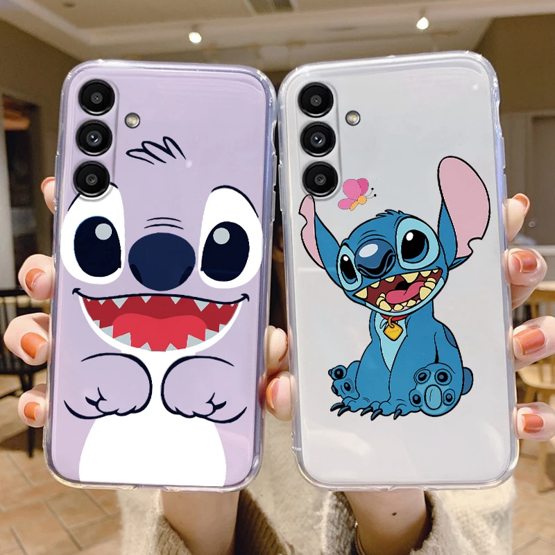 Soft Cover For Samsung Galaxy A14 5G Phone Case Stitch Anime Silicone Transparent Capa For Samsung A 14 Fundas Coque Cute Angle