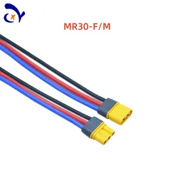 1PCS/1 Pair Amass MR30-Male/Female Connector Three Hole Plug Extension Cable With 18AWG Silicone Wire Length 10cm/15CM