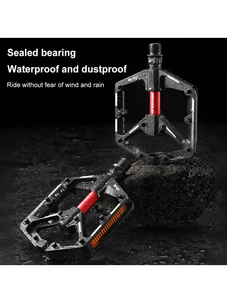 AliExpress ALLOYSEED Double DU Bearing Ultralight Bike Pedals with Reflector Bicycle Platform Pedals Anti-Slip Cycling Safety Pedals Bike Accessories