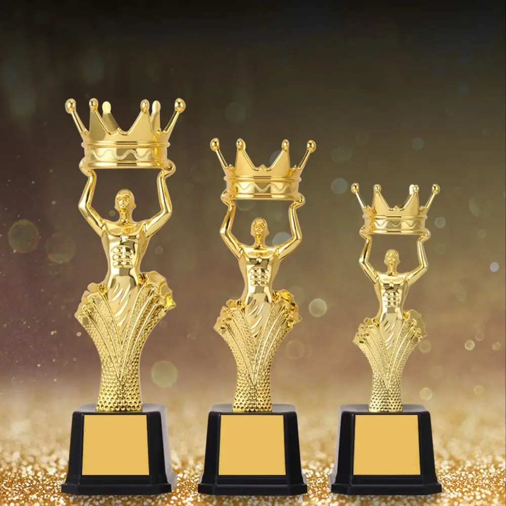 Golden Award Trophy Plastic Football Reward Prize Cup Singing Dancing Competition School Rewarding Supply Small Gold Statue