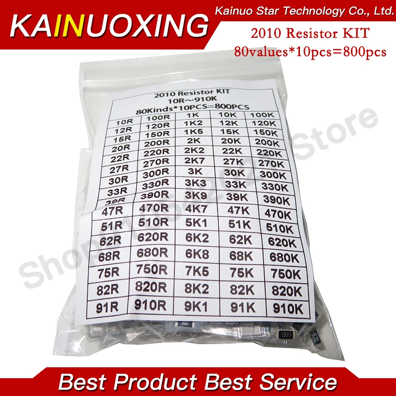 4000PCS 50pcs 200pcs 330pcs 660PCS 720PCS 800pcs 2000PCS 0402 0603 0805 1206 1210 2512 SMD Resistor Kit 10K 100K 1R 100R 1% 5%