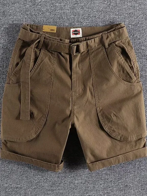 

High-End Men's Workwear orts with Multiple kets Design Heavy-Du Feel Casual Jeans Pants Straight Leg mid Waist Zipper