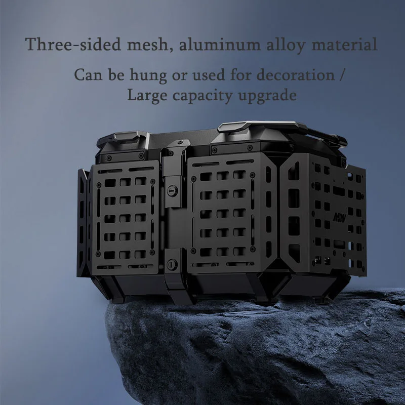 Estojo superior para motocicleta, armadura dobrável, caixa traseira, bagagem, porta-malas, multifuncional, caixa de ferramentas, alumínio, grande capacidade