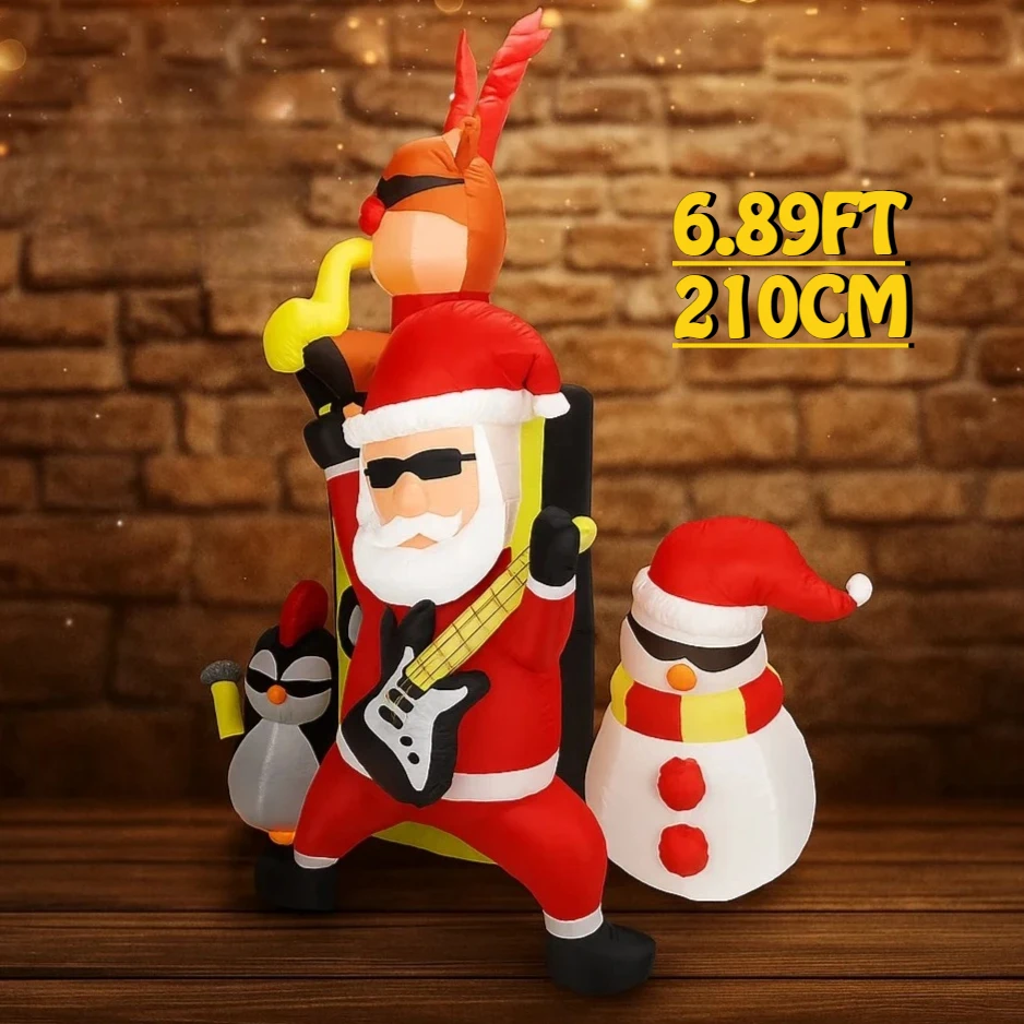 

6.89FT Inflatable Toy Christmas Car Santa Claus Holiday Gifts Xmas Christmas Decorations Yard Christmas Supplies Home Decoration