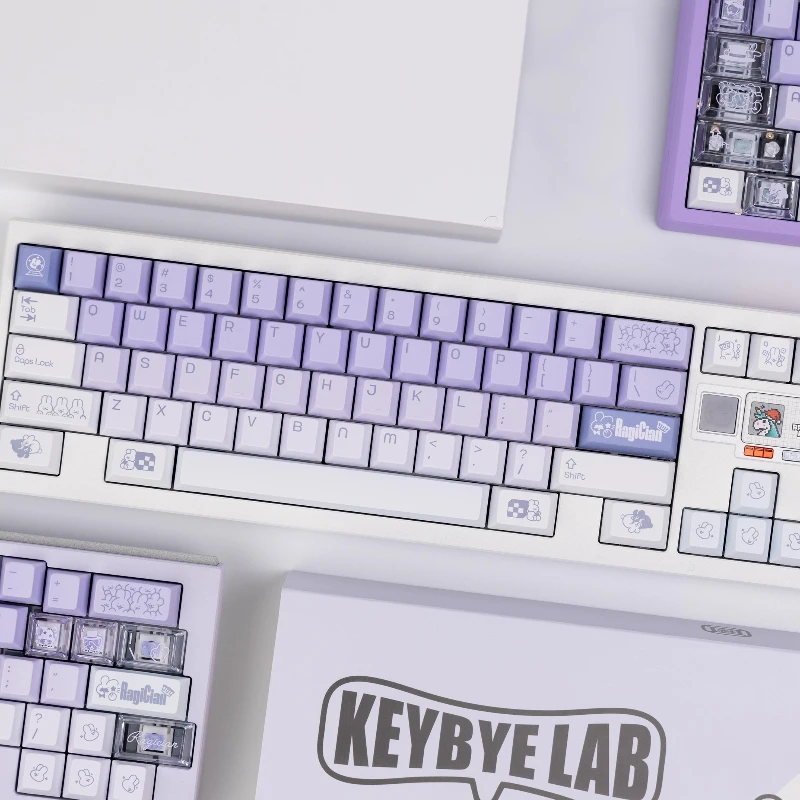 LUMOKEYS ماجيك أرنب ماستر موضوع كيكابس PBT صبغ الكمبيوتر الكرز الشخصي كيكاب قبعات المفاتيح المخصصة للهدايا لوحة المفاتيح الميكانيكية