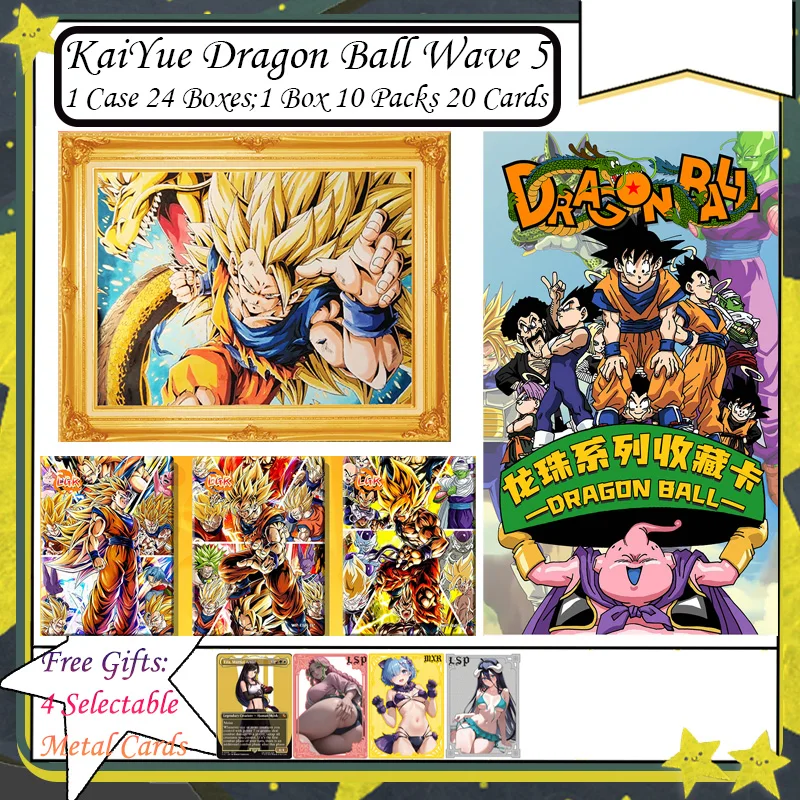

KaiYue Dragon Ball Wave 5 Art Cards Collection Cards Game Super Saiyan Son Goku Anime Character Flash Kids Gift Toy