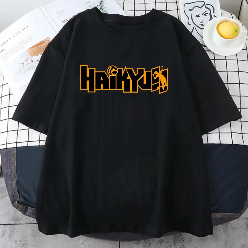 2024 Anime Haikyuu Manga Printed Men\'s New Short Sleeved Hip Hop Round Neck T-shirt Women\'s Cute Clothing in Japan