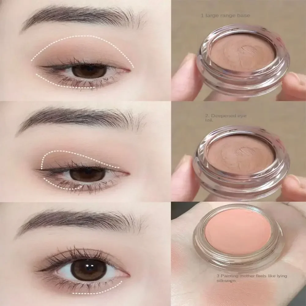 Heallor 1Pc Matte Cream Eyeshadow Moisturizing Monochrome Cream Eye Concealer Firmly Smooth Mashed Potato Eye Shadows Women Smok