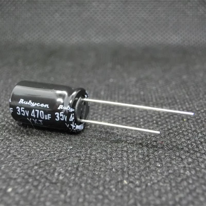 (3pcs)  35v470uF Aluminum Electrolytic Capacitor Rubycon YXJ High frequency low resistance 10*16mm 470uf35v Through Hole fixed