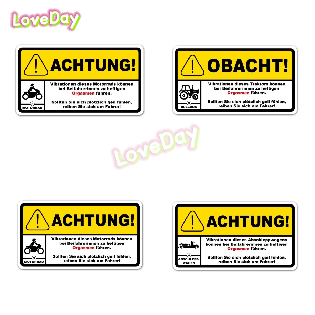 

Fun Aufkleber Achtung Vibration Pay Attention To Warning Car Sticker Auto Motorcycle Trailer Tractor Pickup Truck Vinyl Sticker