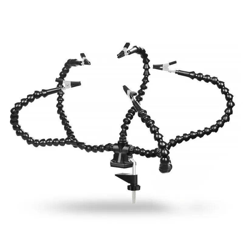 Ajudando a mão terceira mão suporte de solda braço flexível pcb titular mesa clipe ferramenta gadgets para soldagem e solda