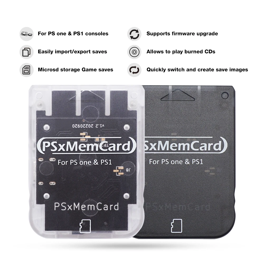 PSXMeMCard PSX Memory Card Save Data Game Card for PlayStation PS1 PS One Game Console Support MicroSD Card