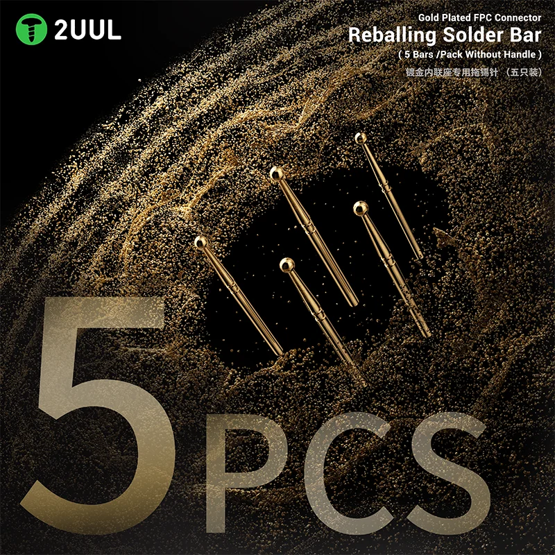 2UUL SC96 금도금 솔더 바(5바) - FPC 커넥터 Reballing, 핸들 없음, PCB 수리 및 BGA 재작업용 무연