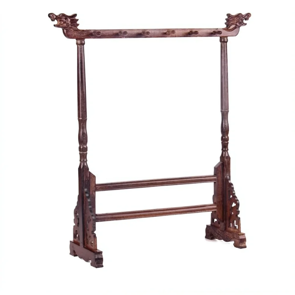 Elegant Wenge Wood Brush Display Holder Desk Stationery Rack Calligraphy Pen Stand Office Art Tool Storage