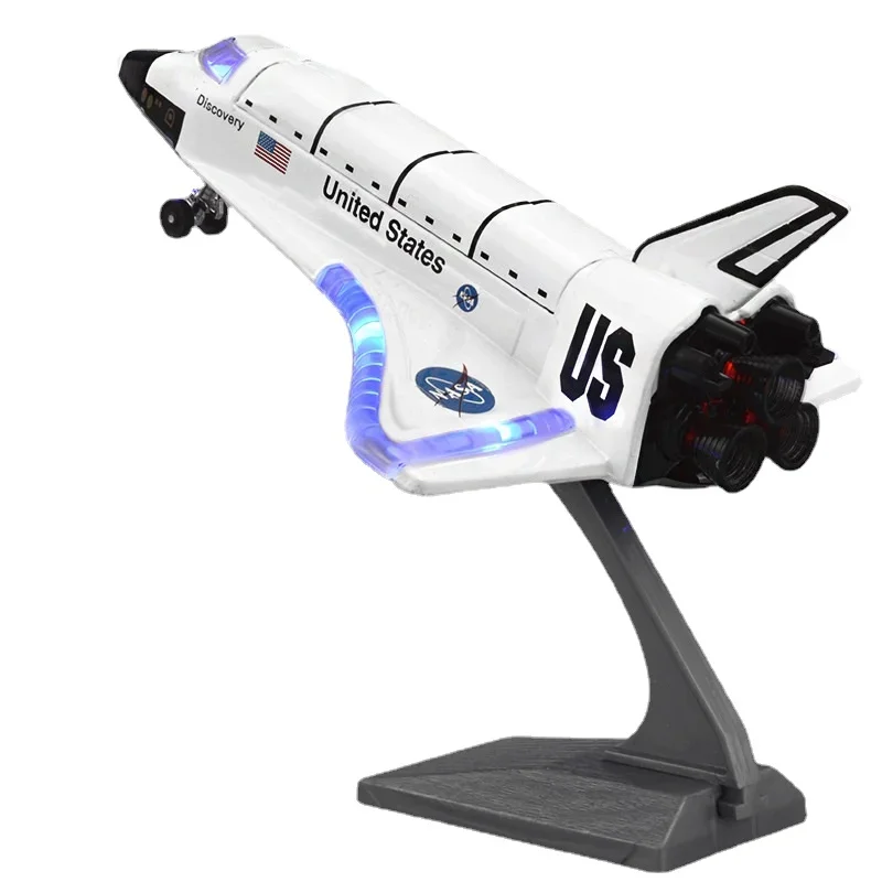 [[Funny] Simulation US Light and Sound Alloy Space Shuttle model spacecraft flight simulator toy aircraft plane decorations gift