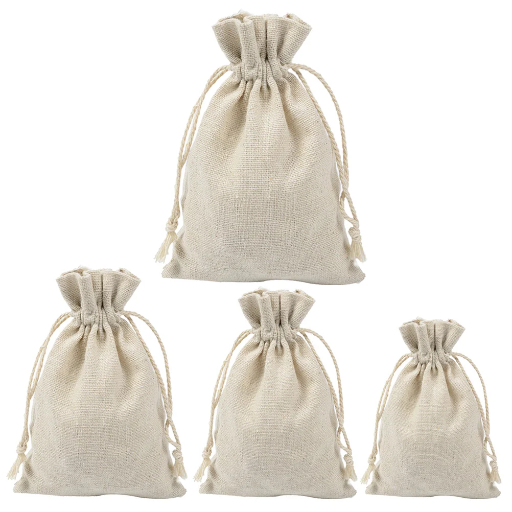 4pcs Empty Drawstring Sachets Fragrance Lavender Sachet Bag Tea Drawstring Beam Port Bags Travel Storage Bags