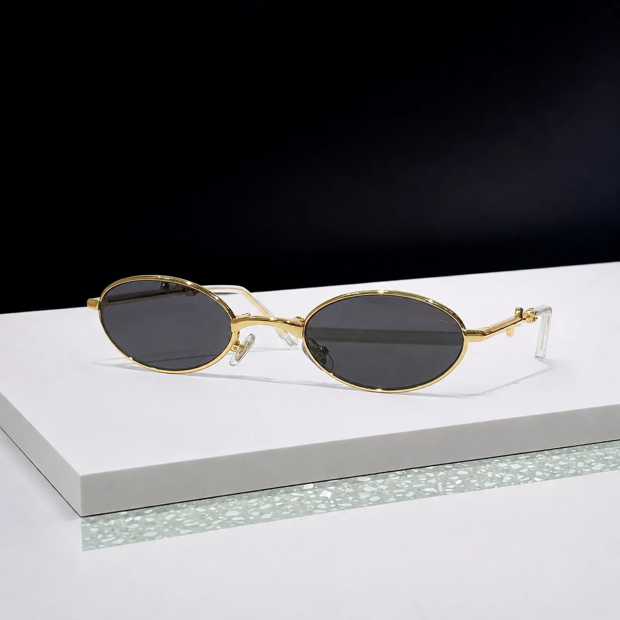 Radi Korea Luxury Designer Vintage Small Oval Foldable Sunglasses Women Thin UV400 Protection Portable Pocket Y2K Sun Glasses