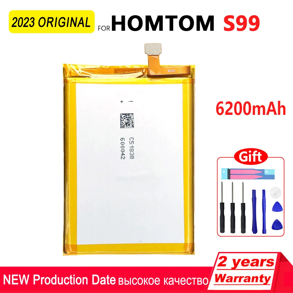 

100% Original 6200mAh S99 Rechargeable Phone Battery For HOMTOM S99 High quality Batteries With Tools+Tracking Number