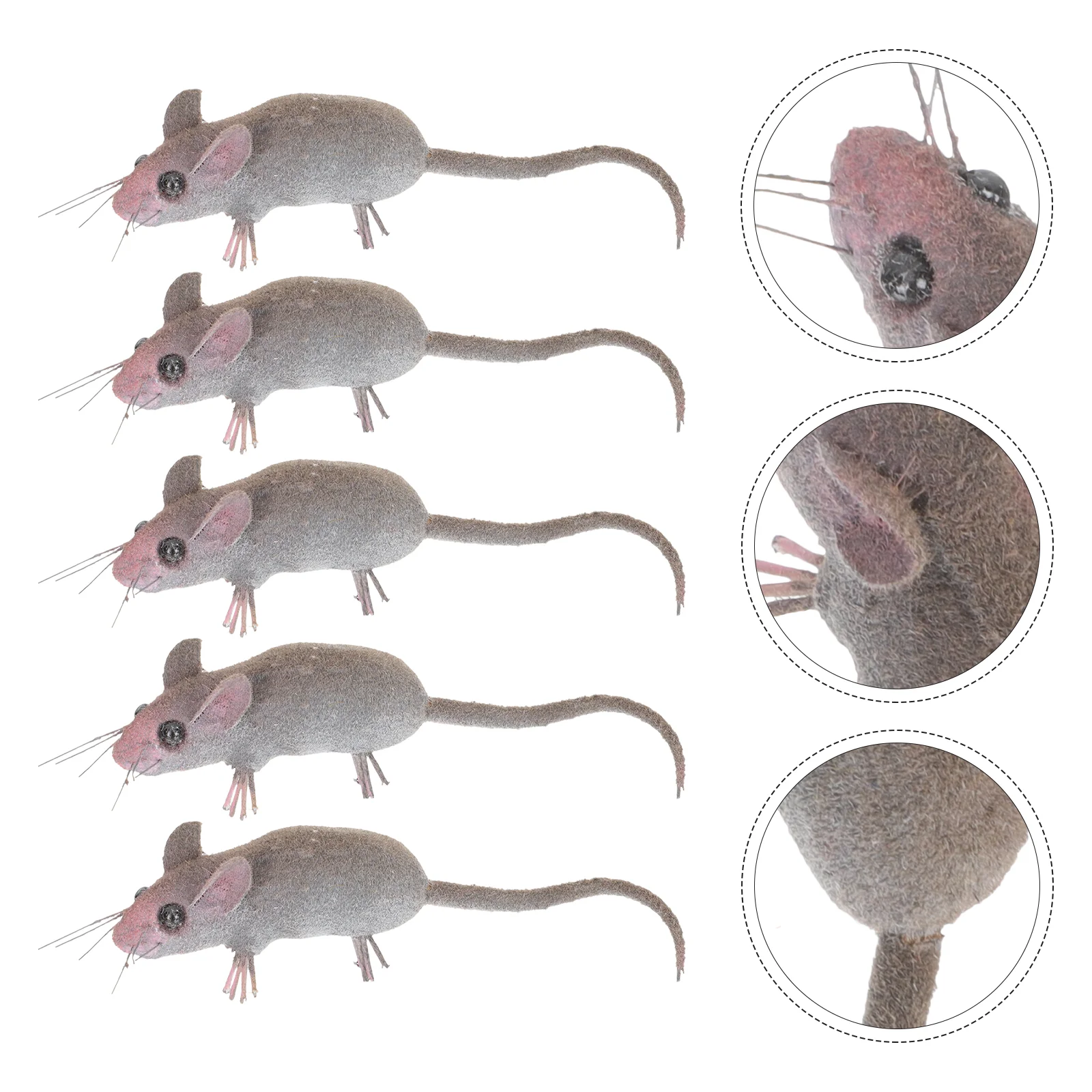 5 Pcs Little Vacation Mouse Ornaments Toddler Plush Clay Rat Toy Micro Landscape