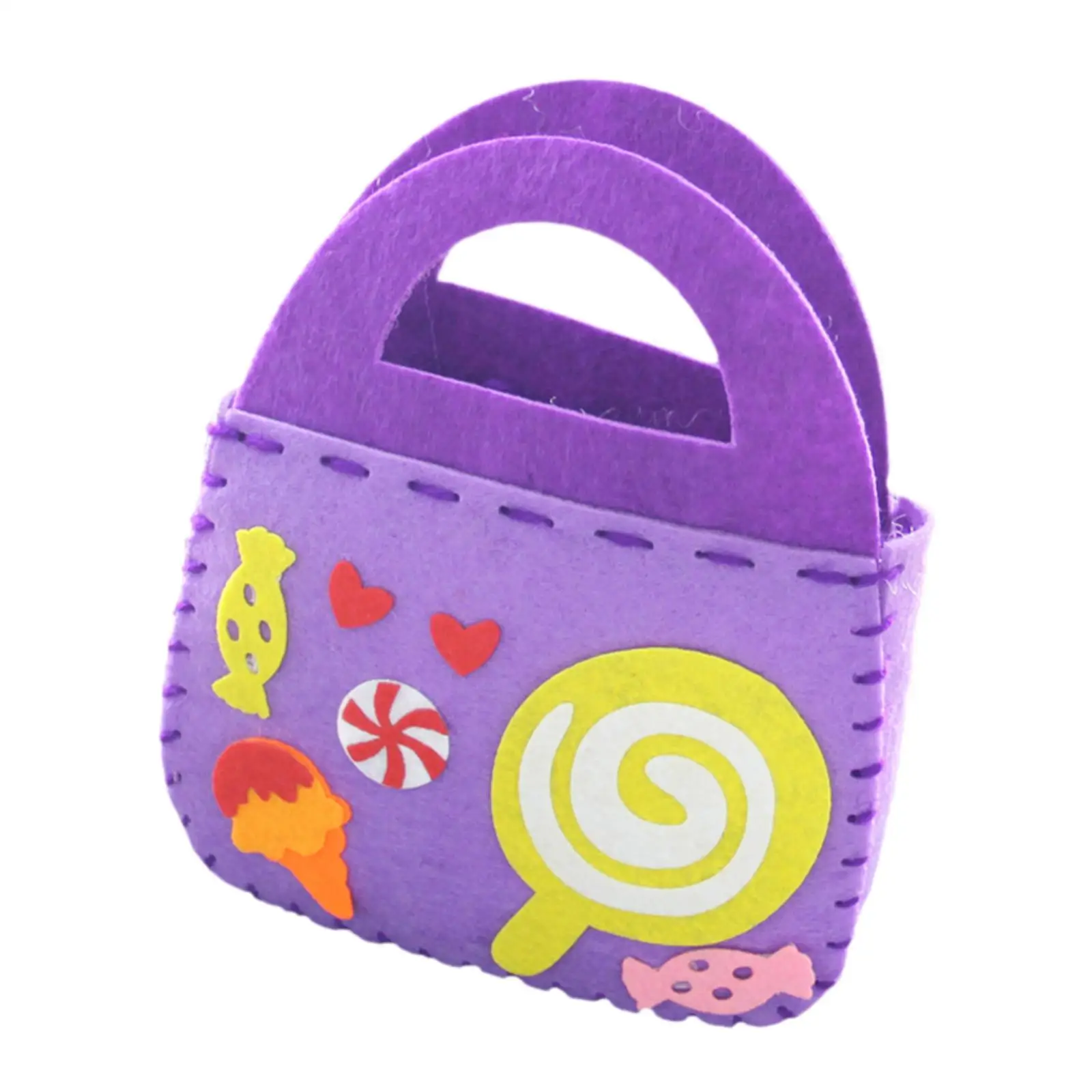 Kit de bolsa de costura DIY, Material de bolso de fieltro para niñas preescolares, accesorios