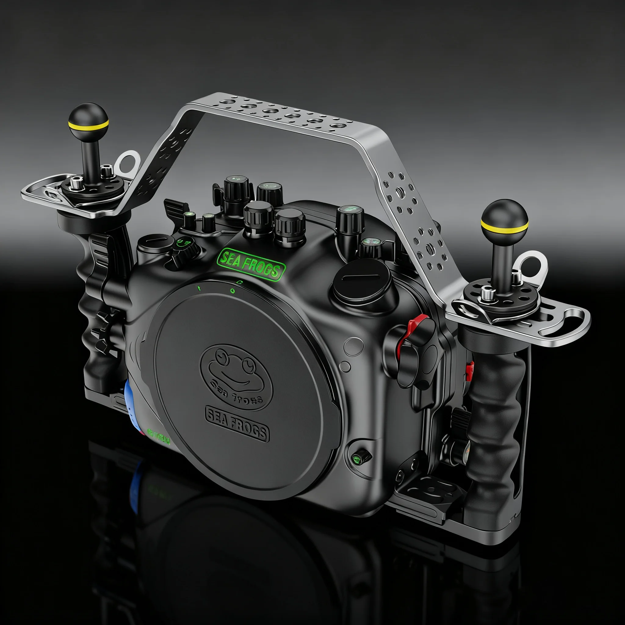 Seafrogs Aluminum Alloy Case For sony A1 100m/328ft Underwater Camera Housing with Macro barrel (Zoom gear included)