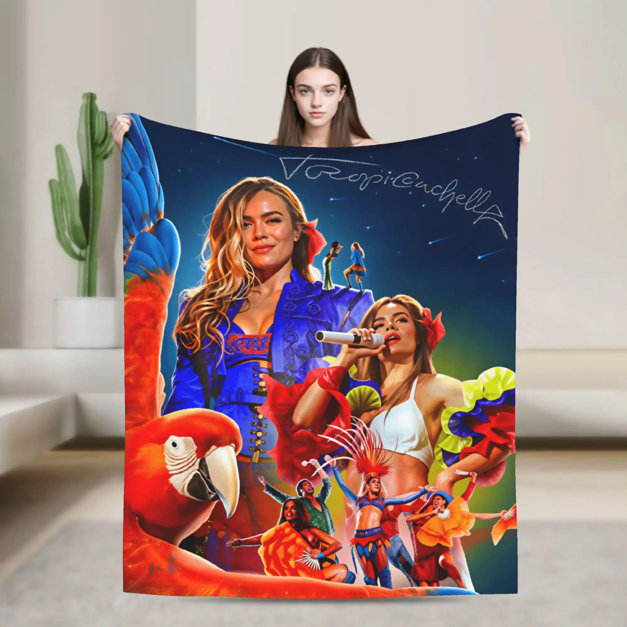 Karols G Tropicoqueta Tour 2026 Blankets Winter Soft Comfy Throw Blanket For Adults Girls Home Decor Flannel Bedspread Bed Cover