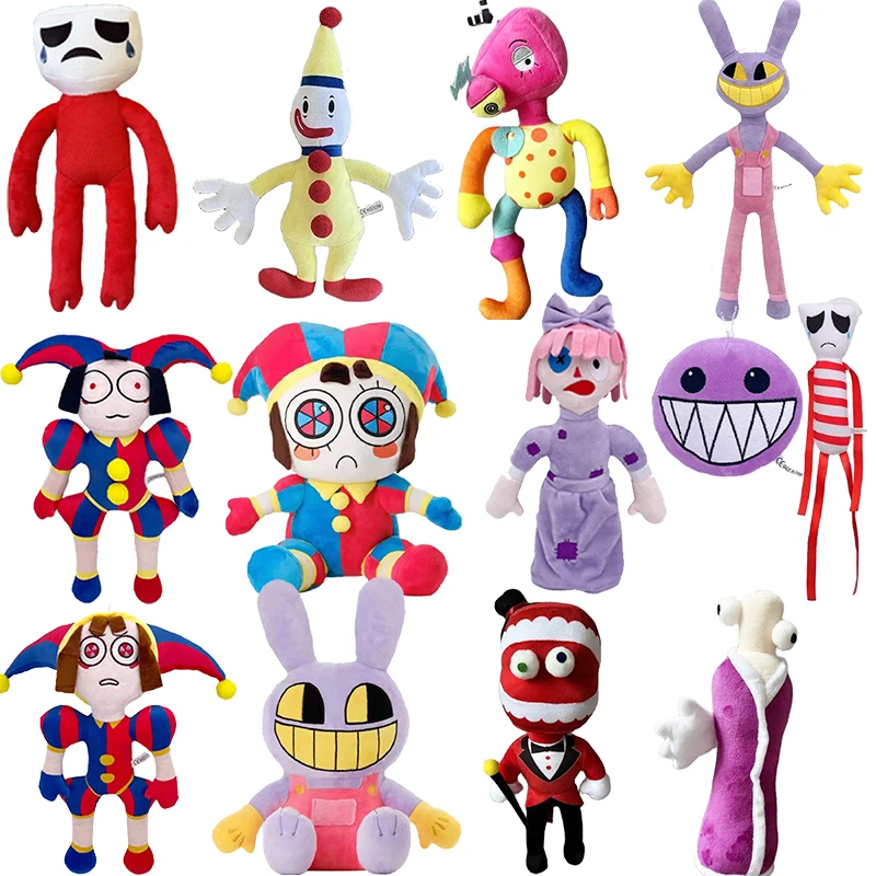 2024 New The Amazing Digital Circus Pomni Jax Plush Toy Anime Cute Theater Rabbit Doll StuffedCartoon Clown Christmas Kids Gifts