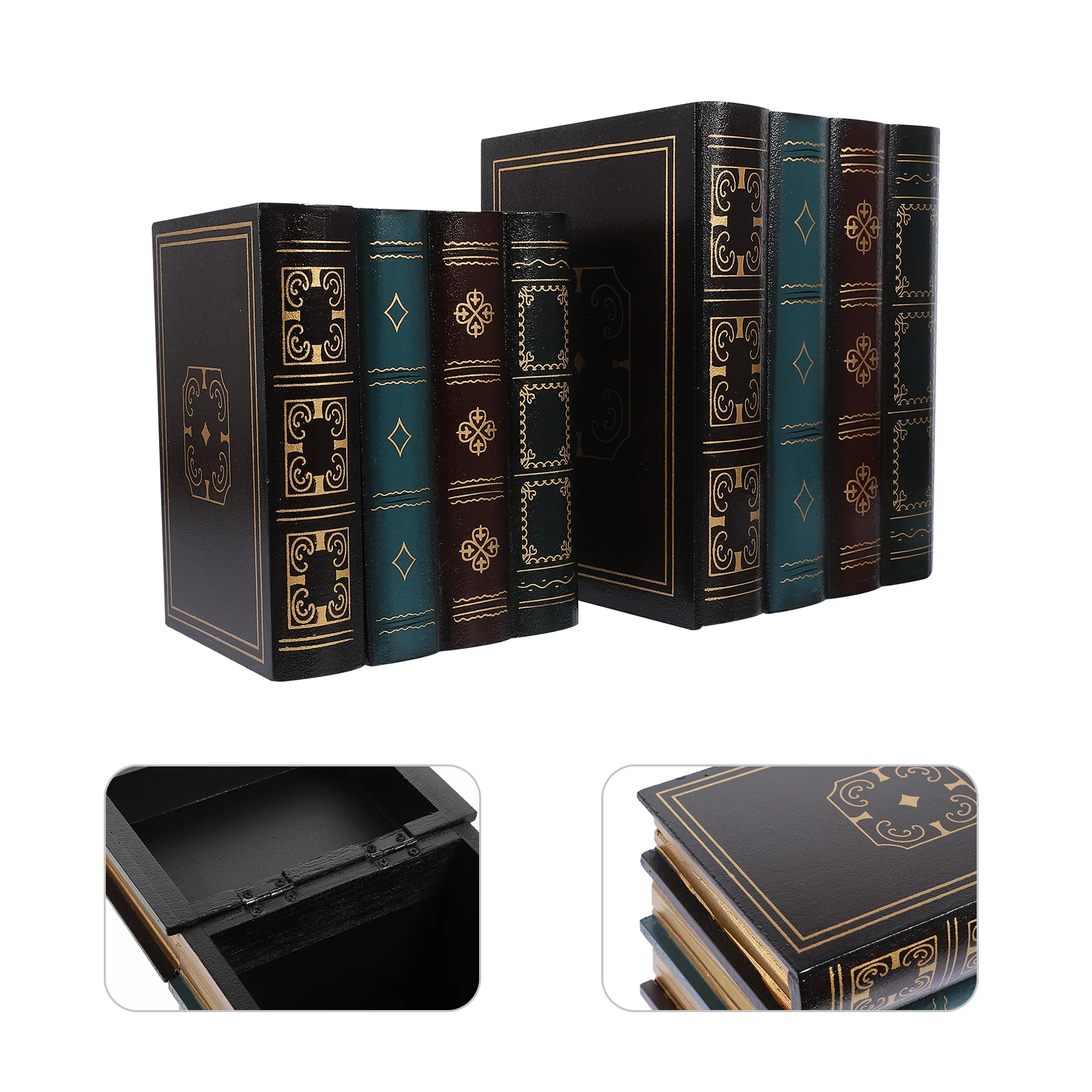 

2Pcs Simulation Book Ornaments High Grade Wooden Fake Book Decor for Home Office Desktop Decoration Adornment Desktop Adorn