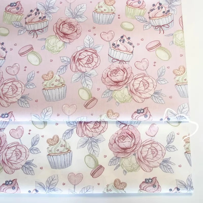 

160x50 см роза мороженое DIY ткань ручной работы детская хлопчатобумажная ткань из чистого хлопка постельное белье ткань для шитья одежды