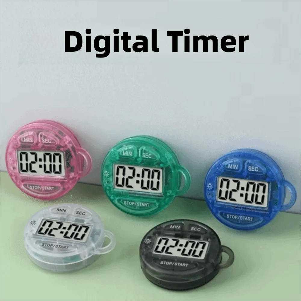 Professional LCD Display Digital Timer Portable Handheld Countdown Timer Transparent Visual Timer Keychain Timer Shower