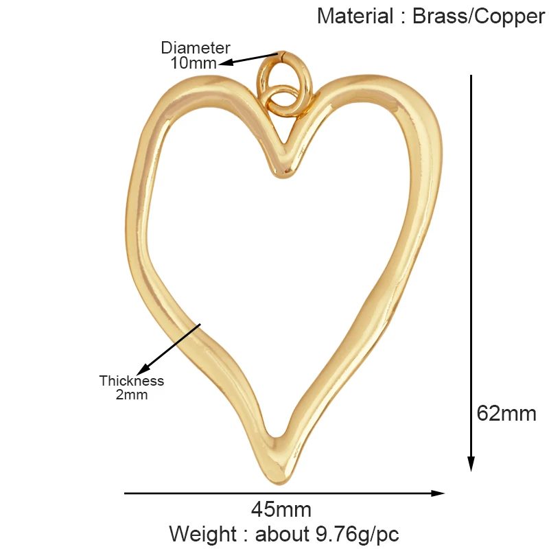 Mode Bunte Zirkon Brenn Liebe Herz Charm Anhänger, Echt 18K Gold Überzogene Halskette Armband DIY Handgemachten Schmuck Liefert S26 – Detail 19