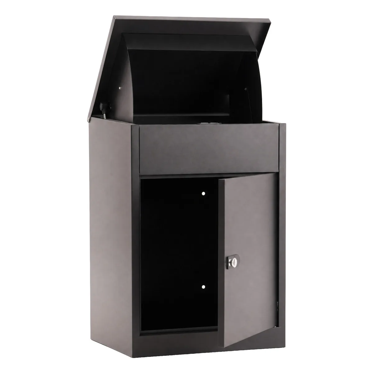 Anti-Theft Lockable Package Delivery Box for Outside, Weatherproof Galvanized Steel Parcel Drop Box, Secure Porch Package Drop Mailbox, Large Capacity Home Delivery Locker