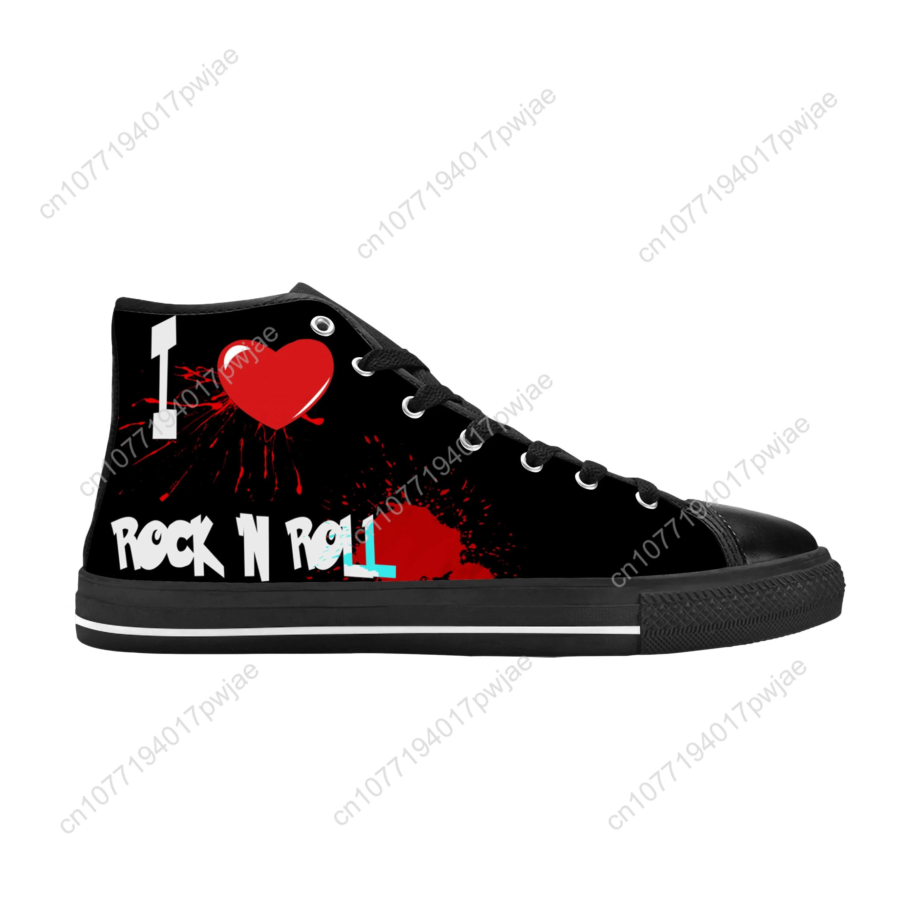 Sapatos Rock N and Roll Rock Band para homens e mulheres, cantor de música, roupa casual para guitarra, top alto, tênis confortáveis e respiráveis, impressão 3D, quente