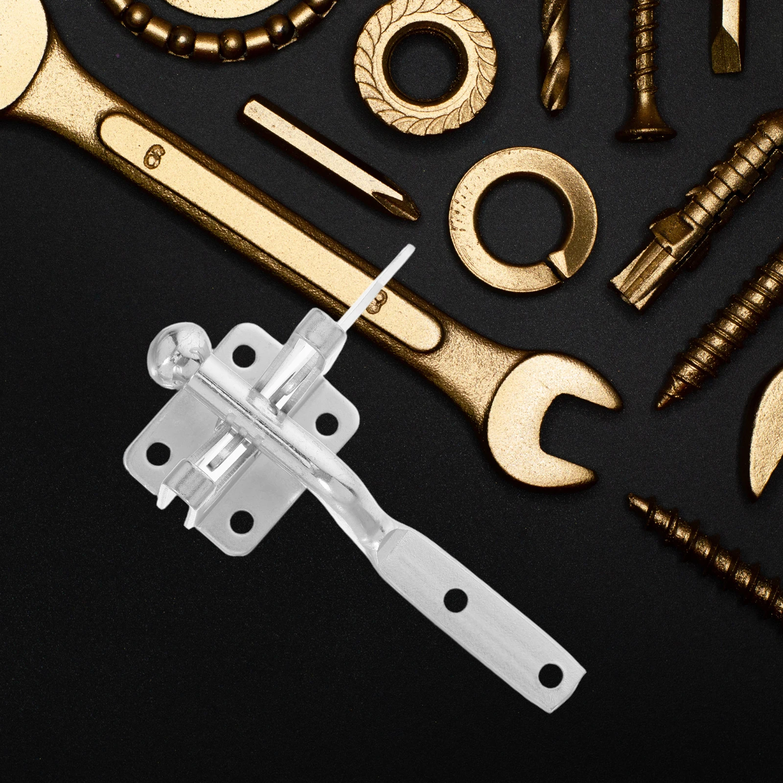 مزلاج بوابة شديد التحمل، أجهزة محملة بزنبرك ذاتية القفل للسياج الخارجي والحديقة وحمام السباحة والبوابات المعدنية الخشبية والتركيب المتين #2