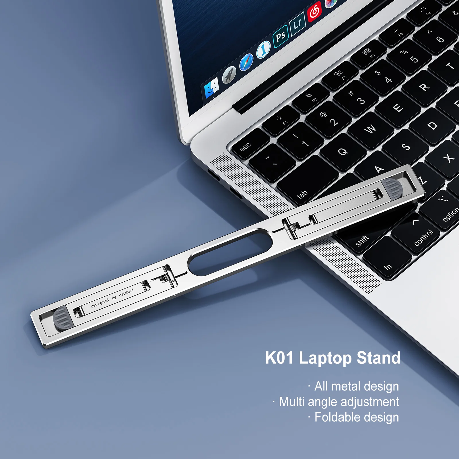 

Oatsbasf Portable Laptop Stand for MacBook Air Pro iPad Matebook Adjustable Laptop Riser Invisible Foldable Notebook Bracket