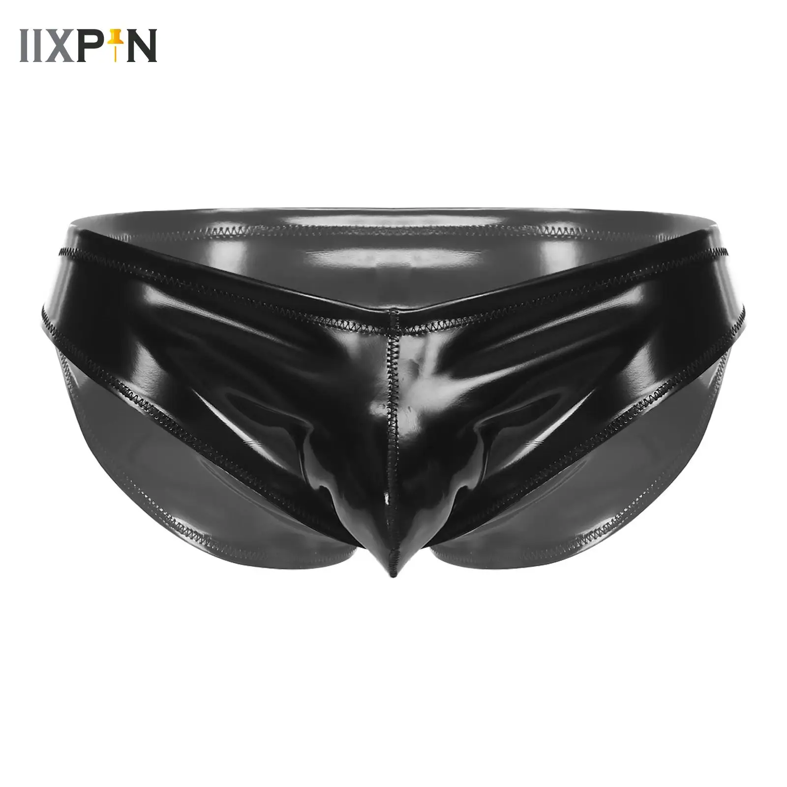 

Mens Triangle Pants Glossy Latex Sexy Black Fun Underwear Elastic Tight Pants Cool Underpants Japanese Man Underwear Swim Trunks