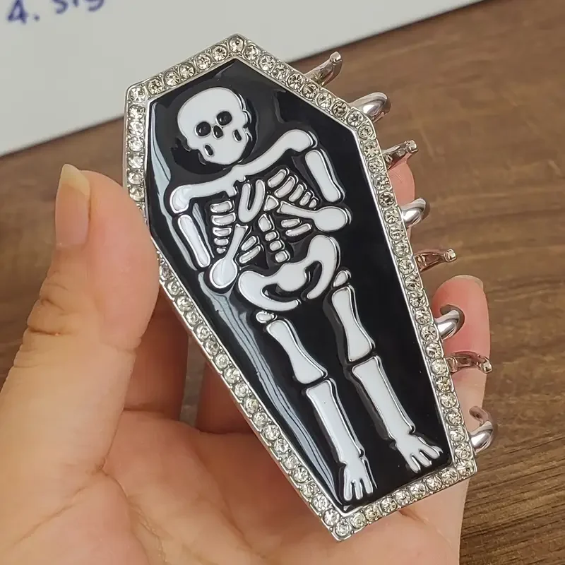 قطعة واحدة من دبوس الشعر القوطي الأوروبي والأمريكي للهالوين على شكل جمجمة قرش ومشبك لخدش الشعر وإكسسوارات الشعر النسائية #1