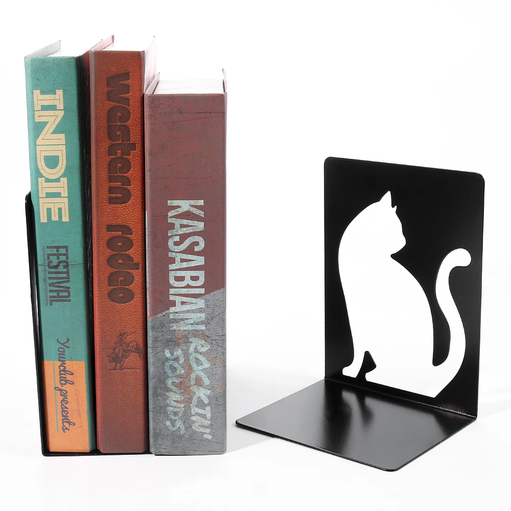 Imagem -04 - Ferro Bonito Livro Termina para Prateleiras Heavy Duty Bookends Book Rack Stand Shelf Organizador