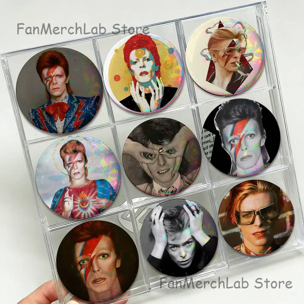 D-David Singer B- Bowies Anime Enamel Pin Badge Cartoon Round Brooch Accessories on Backpack Gifts