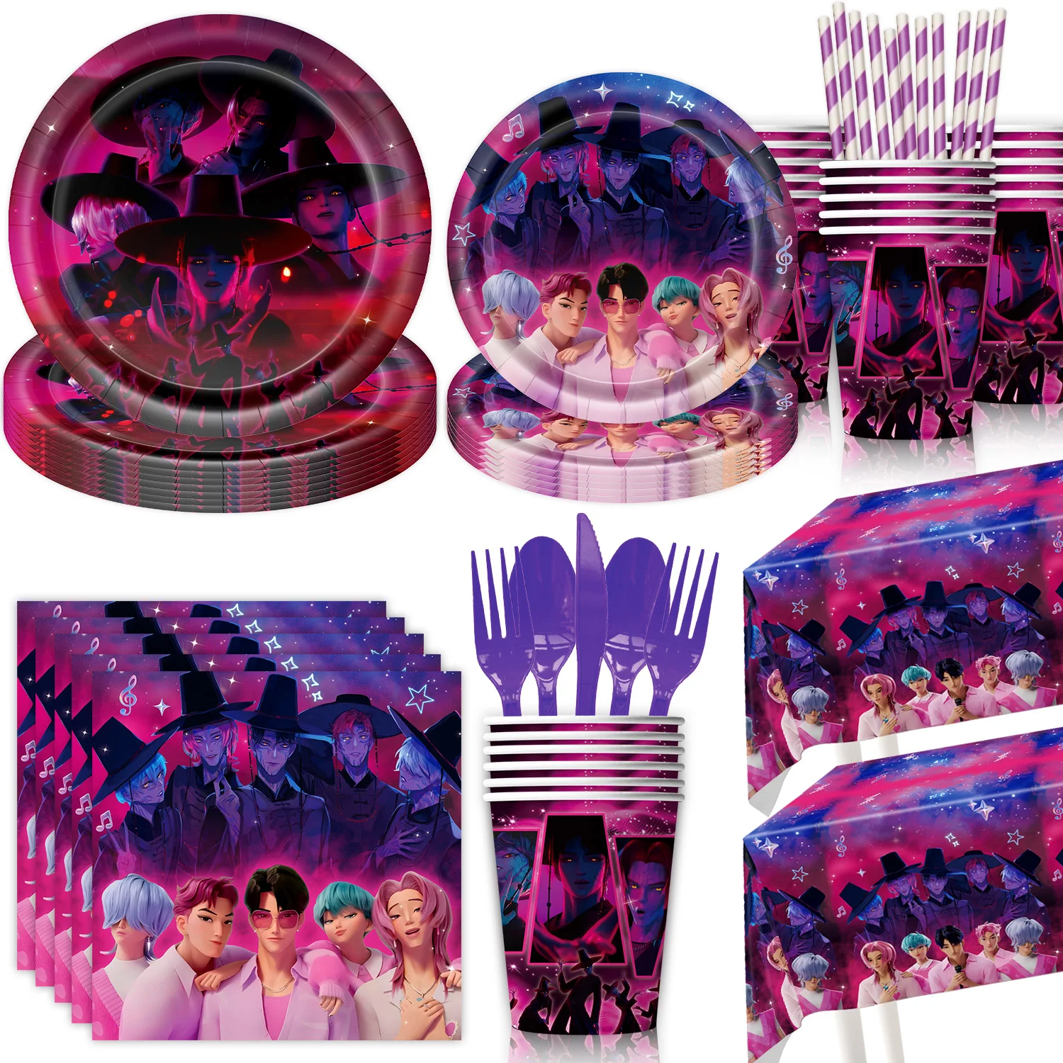 

Kpop Demon Hunters Girls Huntrix Saja Boys birthday party decor for Accessories Jewelry Rumi Zoey Jinu Mira Fans HUNTERS Gifts