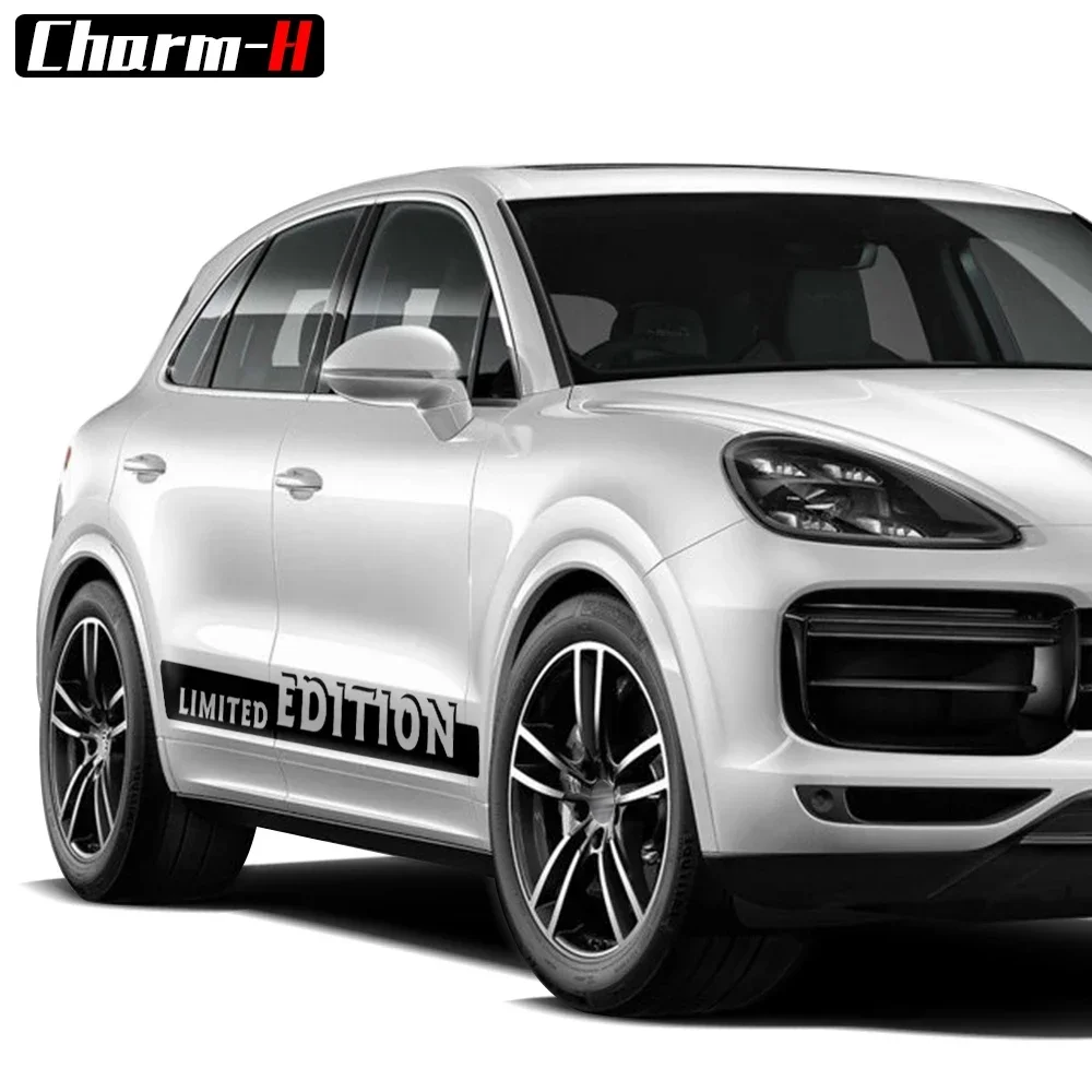 Door Side Skirt  Sticker Limited Graphics Rocker Panel Racing Stripes Decal For Porsche Cayenne E2 E3 S Turbo Accessories
