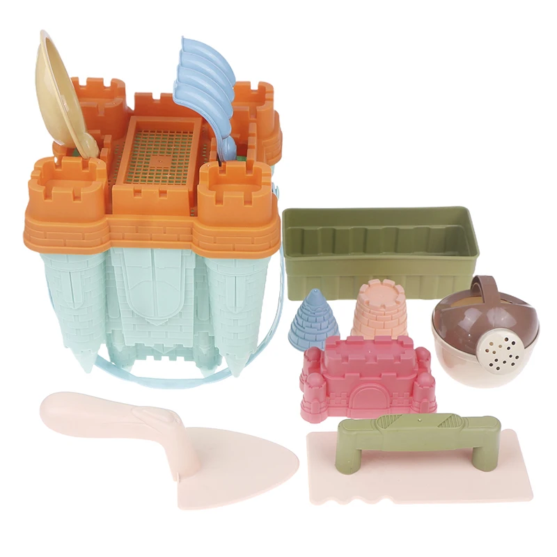 Cuchara de arena para niños de 3/8 piezas, juguete familiar de verano, diversión al aire libre, caja de arena de playa y juego de cubo de castillo.