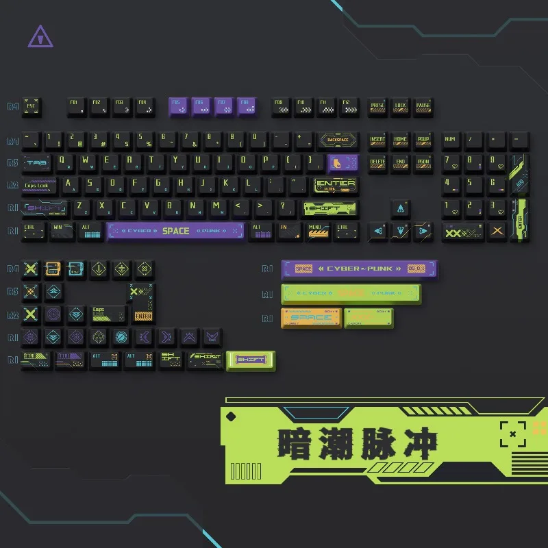 Dark Tide PulseTheme Keycaps Set Customized PBT Sublimation Cherry Profile Keyboard Cap Gaming Mechanical Keyboard Accessories