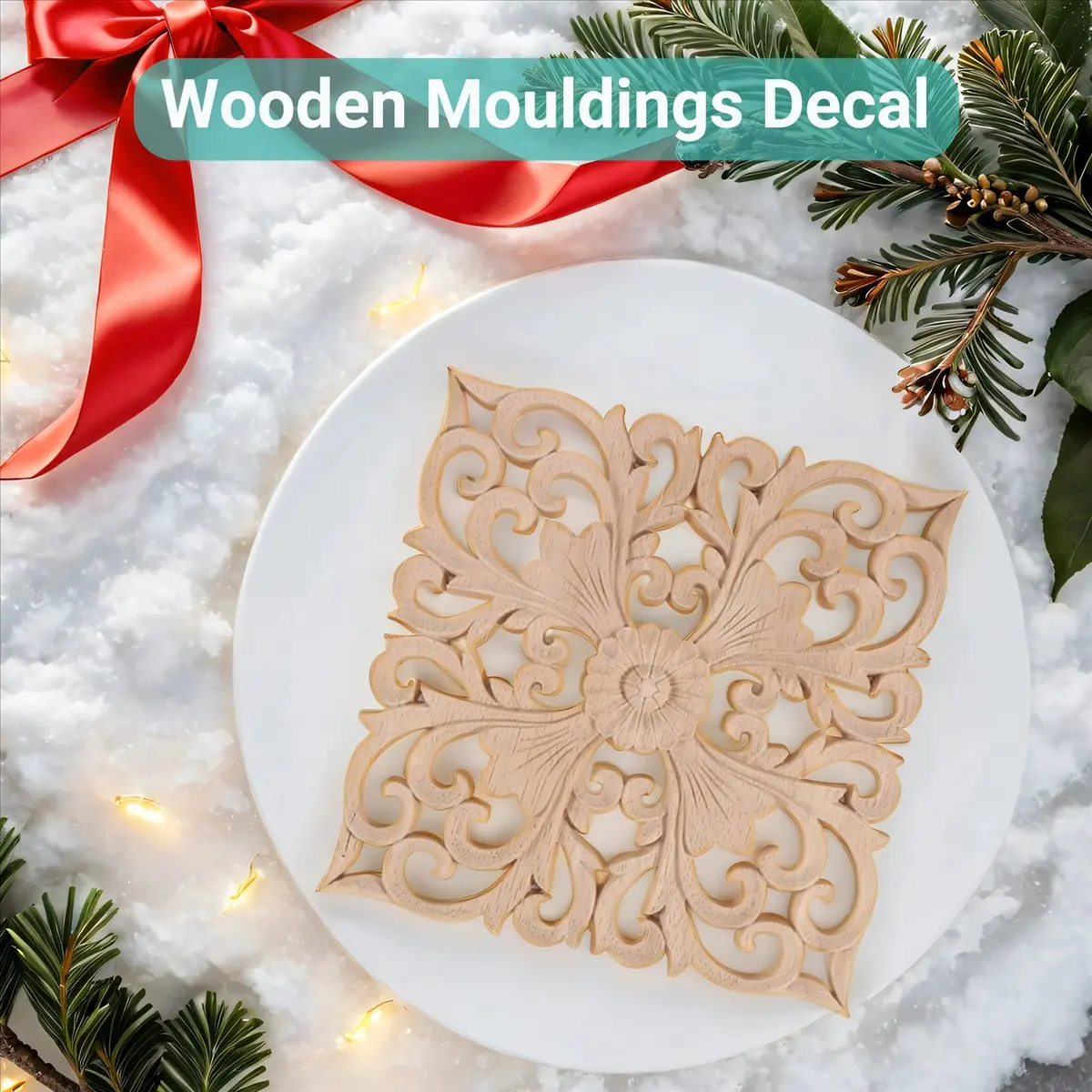 &A11I Wooden Decal Supply European-Style Applique Real Wood Carving Accessories And Retail.Woodcarving 20x20x1Cm