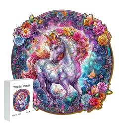 Houten puzzel regenboog paard geschenkdoos Prachtig cadeau Onregelmatige dierenvorm puzzel gepersonaliseerde senior uniek cadeau Familie interac