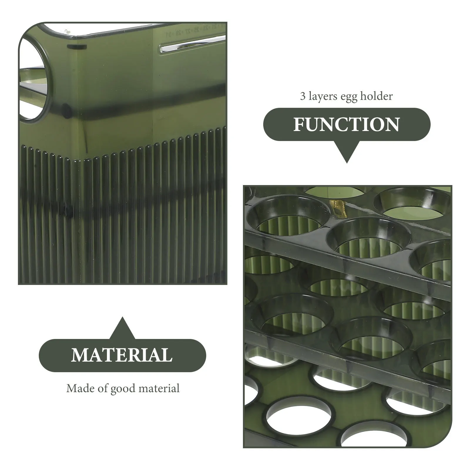 باب الثلاجة 3 طبقات حامل البيض المنظم حامل رفوف المطبخ الثلاجة تخزين البيض آمنة وعملية للتنظيف #1
