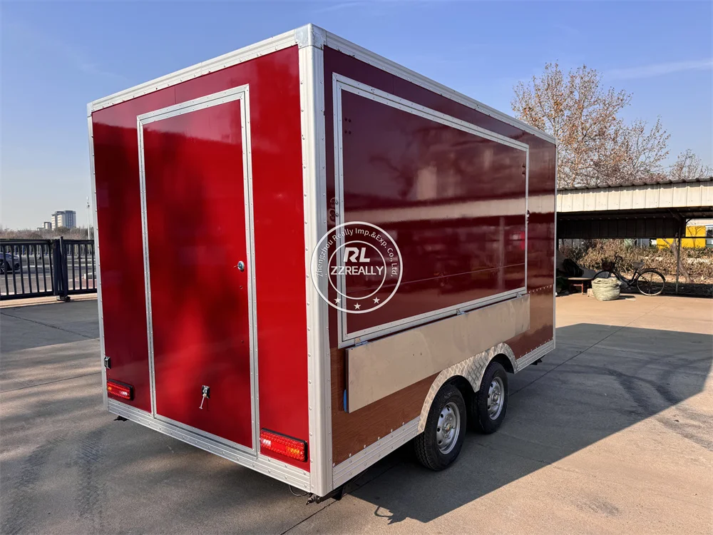 Carrinho de comida rápida móvel lanche quiosque de pizza caminhão de catering caminhão de comida de rua cozinha móvel totalmente equipado carrinho de sorvete