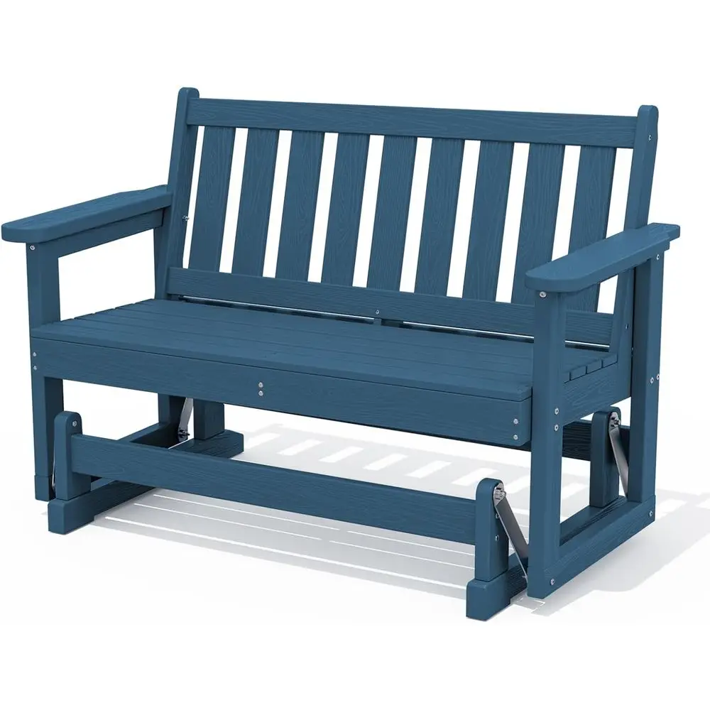 

All-Weather HDPE Outdoor Swing Bench, Deep Navy, 660lbs Capacity
