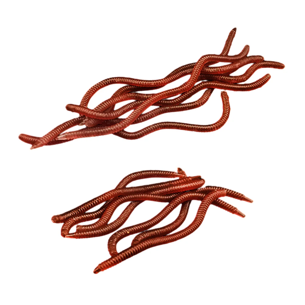 20 Pcs Artificial Earthworm Fishing Bait 8 Cm 10 Cm Simulated Earthworm Soft Bait Predator Soft Lures Earthworm Fake Bait Set