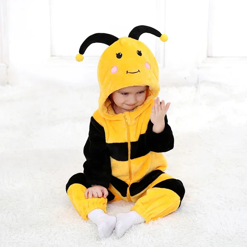 YESKIGU Ropa de bebé mameluco pijamas niño niña mono de bebé recién nacido Ropa de abeja Bebe Mono infantil invierno peleles suaves traje gdk